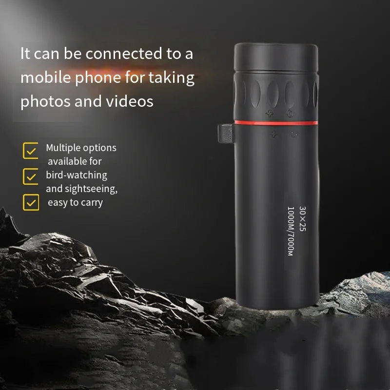 GT Pocket Monocular 30x25 HD Zoom with Smartphone Adapter