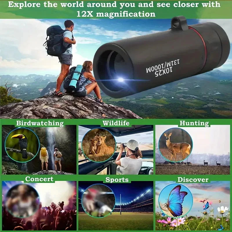 30x25 HD Monocular Telescope Mini Portable Telescope Optics Scope Bird Watching Hunting For Outdoor Camping Hunting Telescope